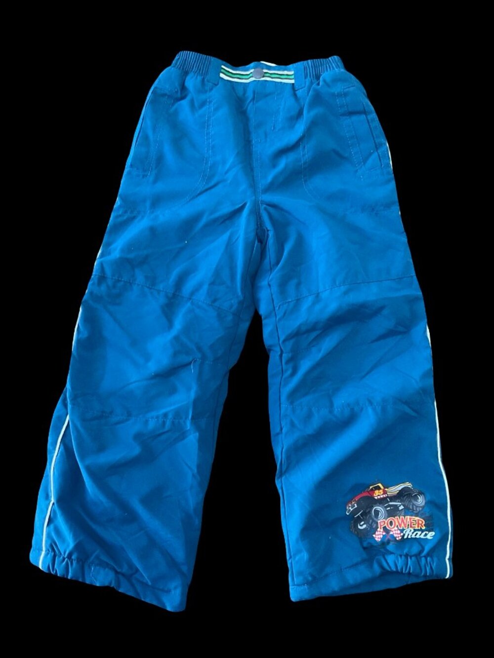 👣 5/$25 - Blue Lightweight Lined Ski Pant w/ Monster Truck Graphic